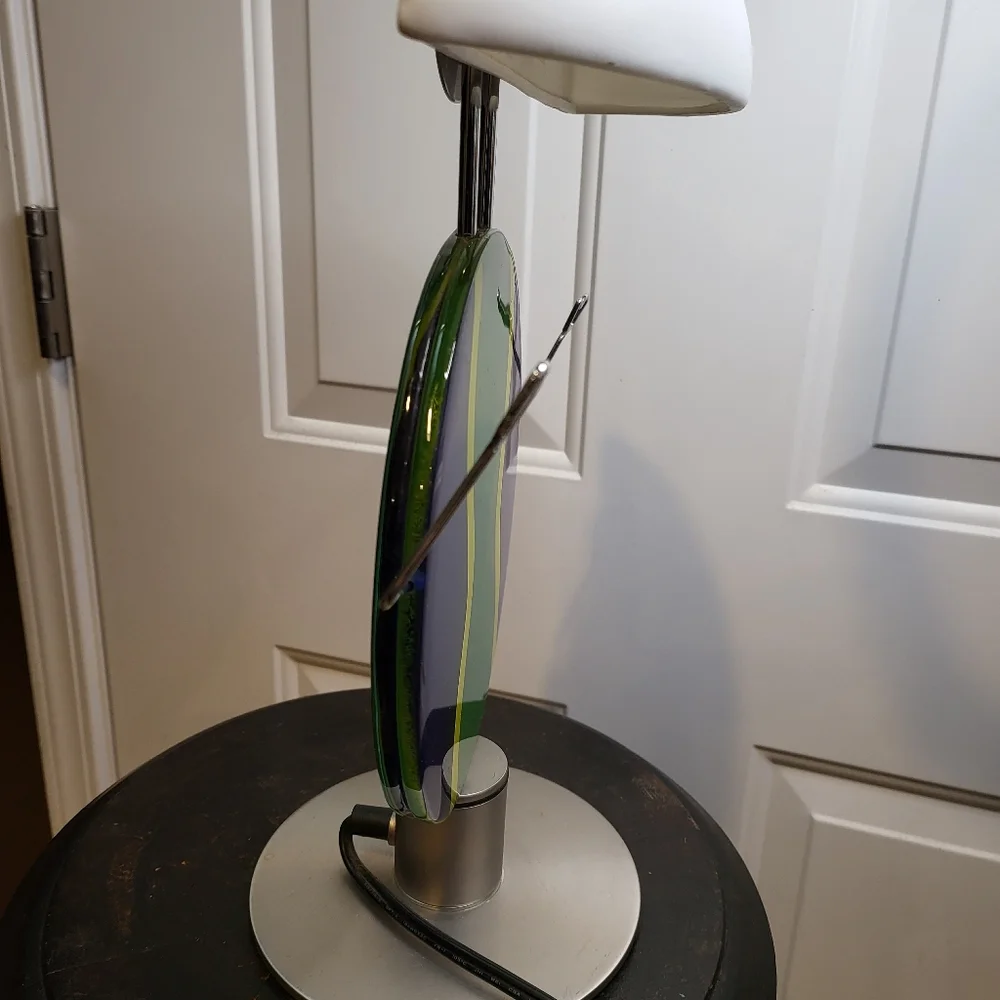 RARE MURANO ITALIAN DESIGNER GLASS AND METAL ROBOT LAMP - Picture 4 of 8